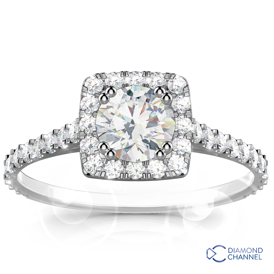 Aura cushion-cut diamond ring