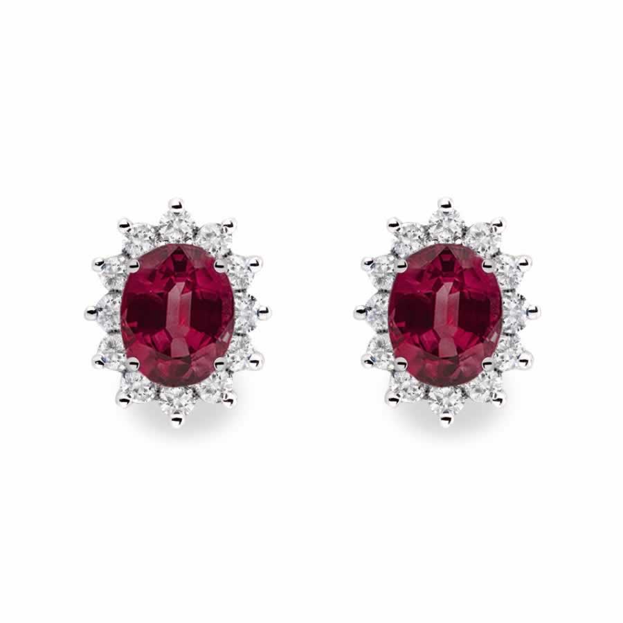 ruby studs white gold