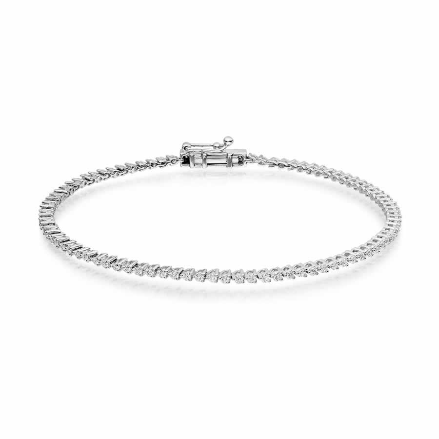 Diamond Tennis Bracelet in 9K White Gold (0.84ct tw) | The Diamond ...