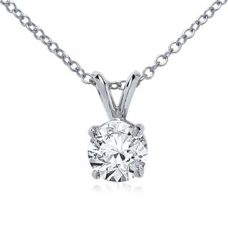 Double Bail Solitaire Pendant in 9K White Gold (0.25ct tw)