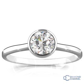 Bezel Set Solitaire Diamond Engagement Ring (0.51ct tw)