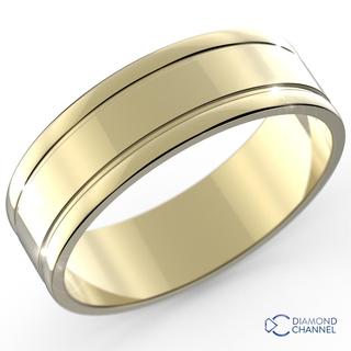 7mm Square Edge Grooved Wedding Ring