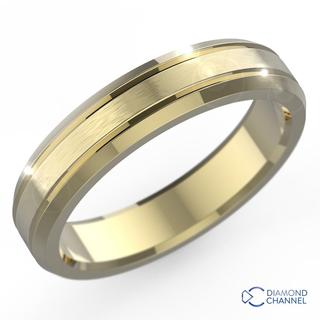 4.5mm Brushed Inlay Bevel Edge Wedding Ring