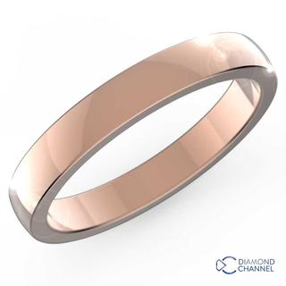 Low Dome Comfort Fit Wedding Ring In 9K Rose Gold (3mm)