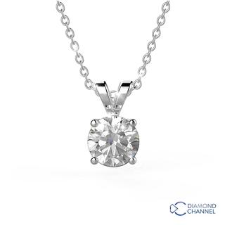 Double Bail Solitaire Pendant in 9K White Gold (0.40ct tw)