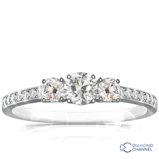 Trilogy Diamond Engagement ring  (0.74ct tw)