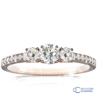 Trilogy Diamond Engagement ring  (0.74ct tw)