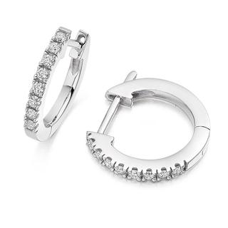 Classic Claw-Set Hoop Earrings In 9K White Gold (0.32ct tw.)