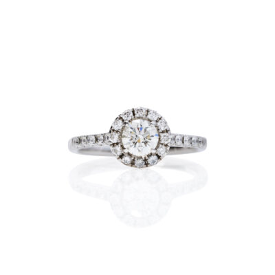 Halo with side stones Front