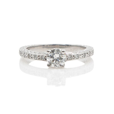 Solitaire with side stones Front