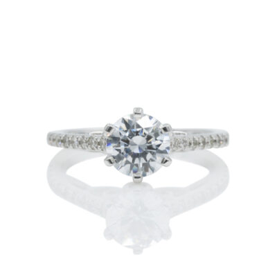 6 Claw Seduire with Side Stones and Secret Diamond Under Collet