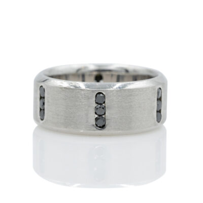 8.5mm Beveled Edge black Diamond Trio Full eternity