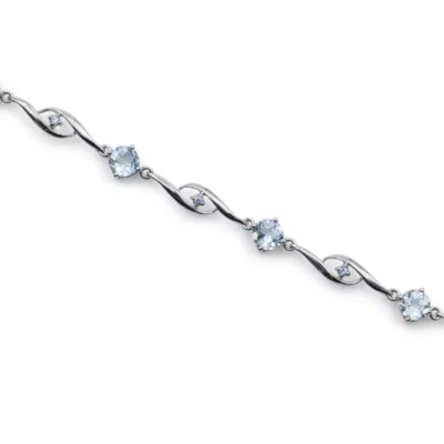 Aquamarine & Diamond Tennis bracelet