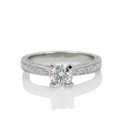 4 Claw Hand-Engraved Solitaire