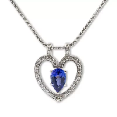 Tanzanite and Diamond Heart Pendant